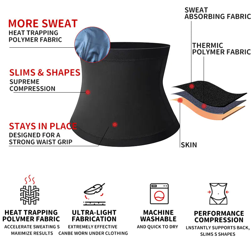 Men and Women Sauna Body Shaper Waist Trainer Slimming Belt